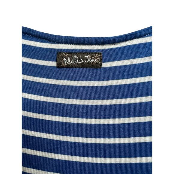Matilda Jane The Road Ahead Women's Maxi Dress Blue White Striped Small - Picture 8 of 10